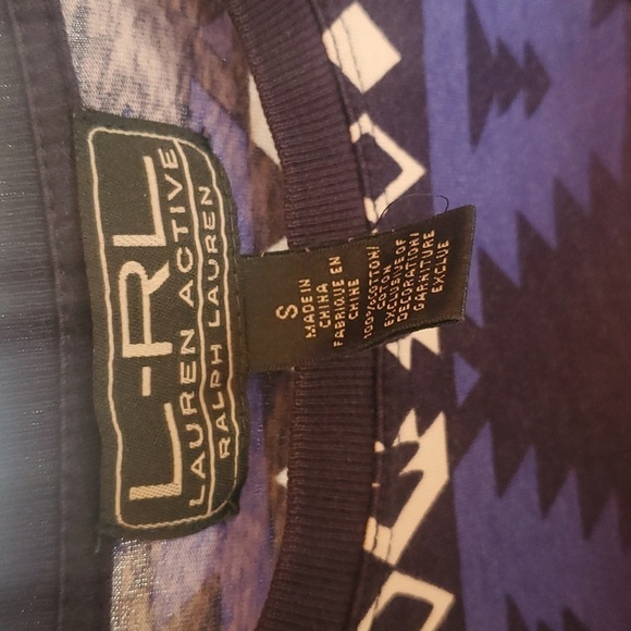 L-RL Lauren Active Ralph Lauren Multicolor Aztek Long Sleeve Sz. S Top - Picture 4 of 10